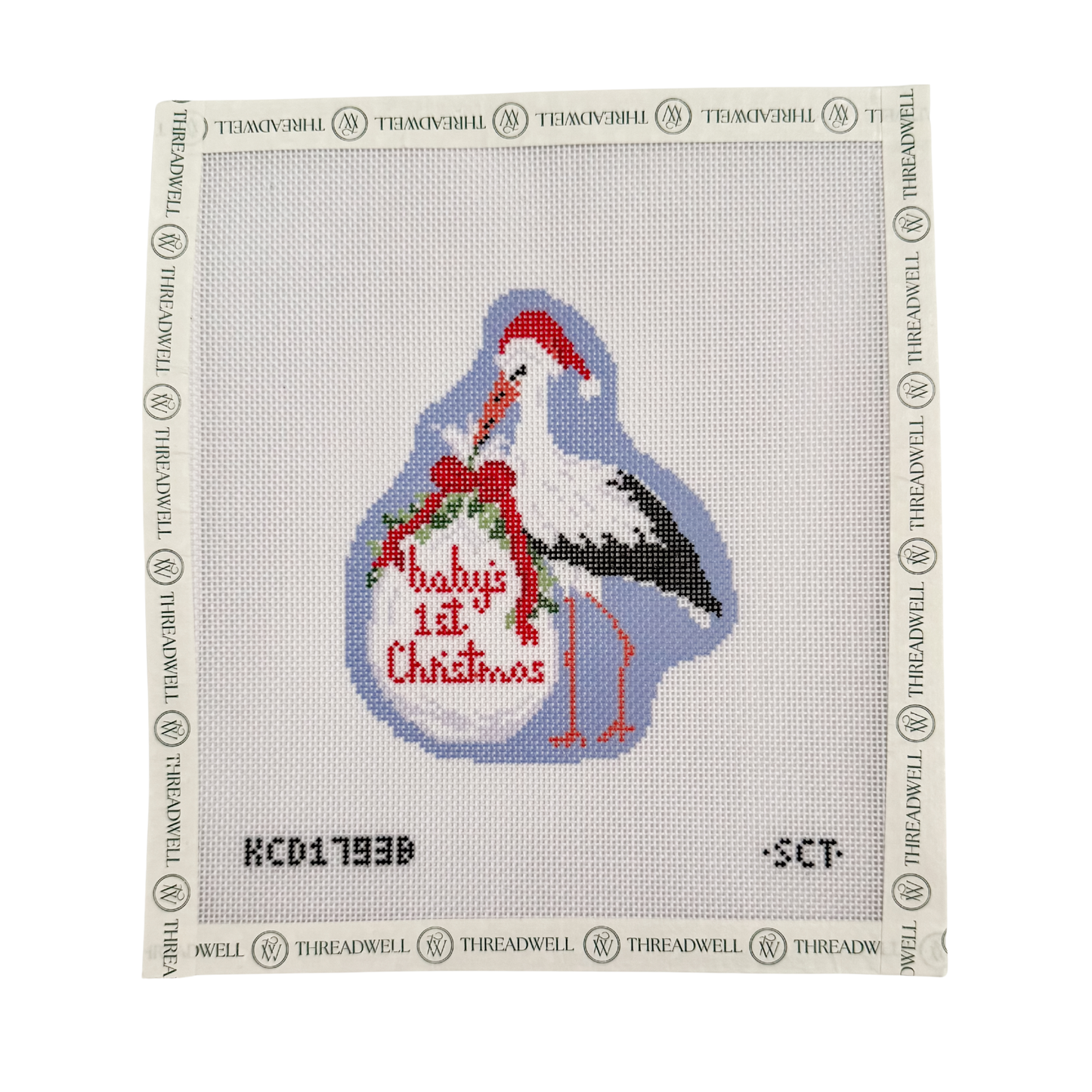 Baby's First Christmas Blue Stork