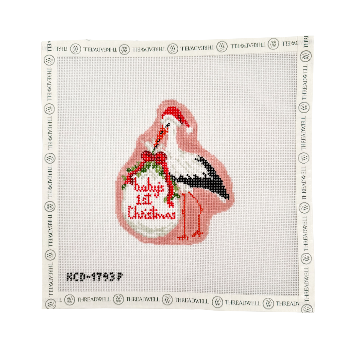 Baby's First Christmas Pink Stork