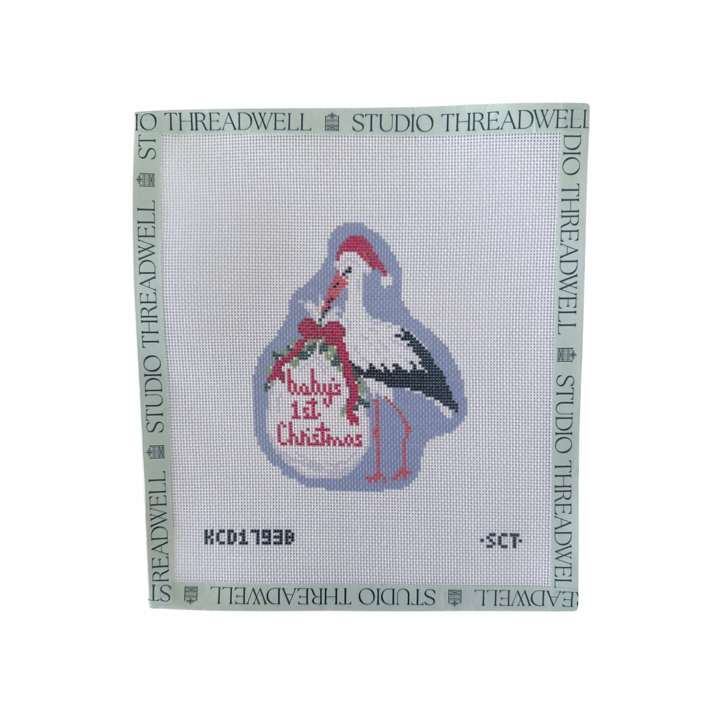 Baby's First Christmas Blue Stork