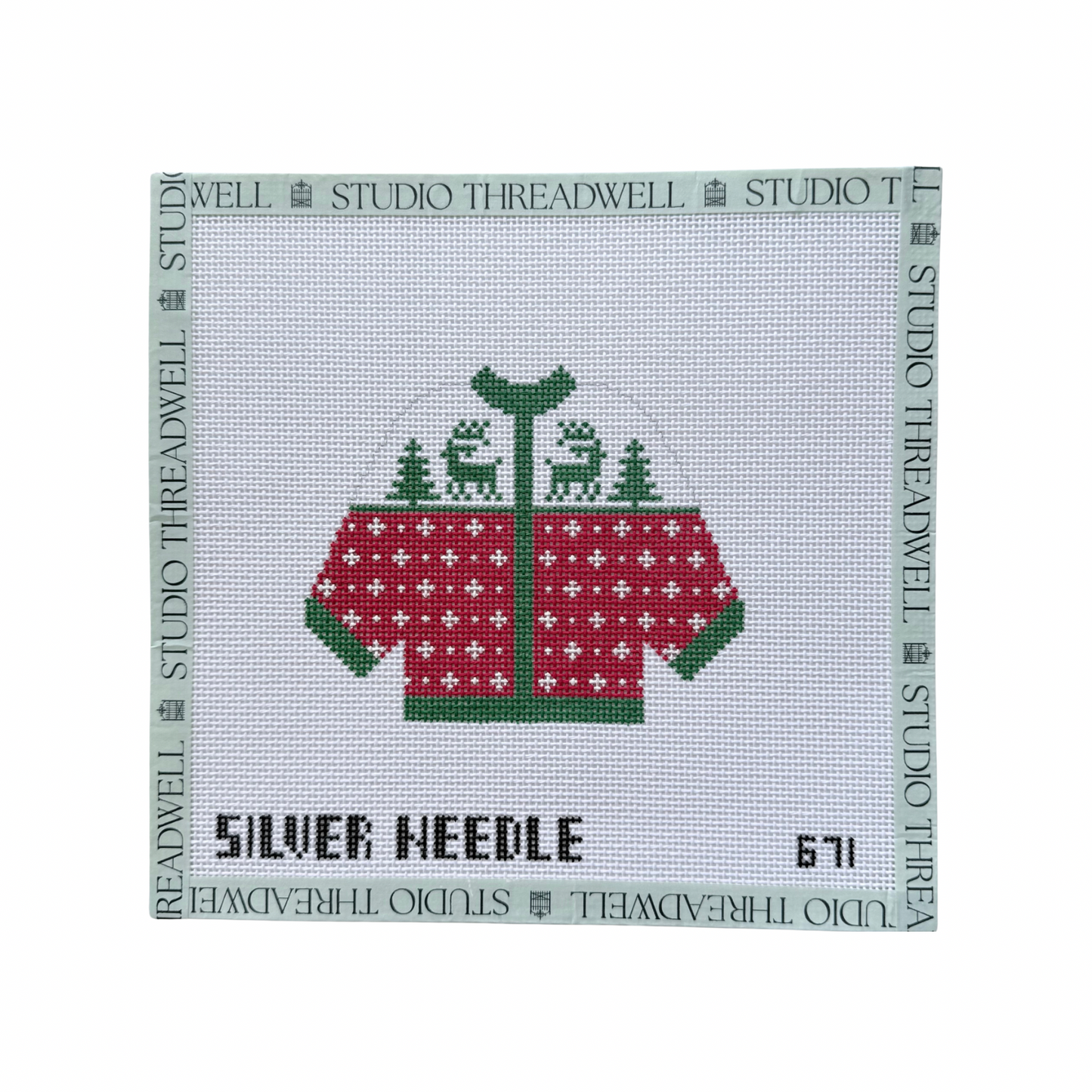 Red with Green Reindeer Cardigan