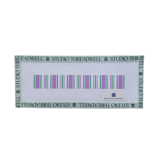Cabana Stripe Key Fob Lavender and Green
