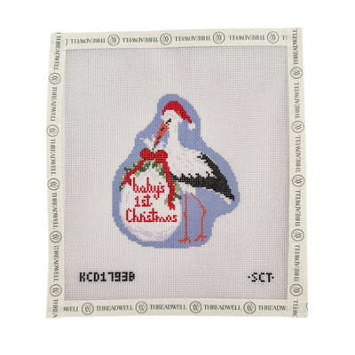 Baby's First Christmas Blue Stork