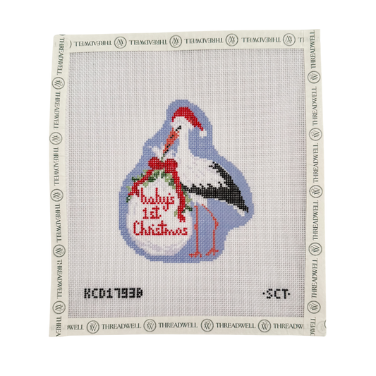 Baby's First Christmas Blue Stork