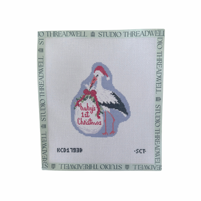 Baby's First Christmas Blue Stork