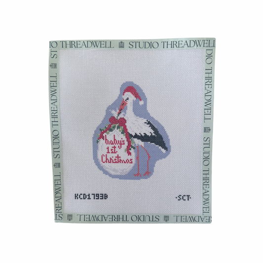 Baby's First Christmas Blue Stork