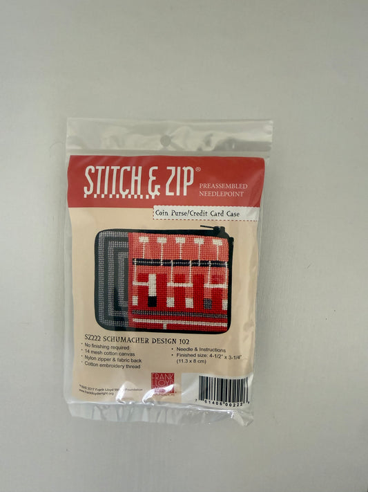Stitch & Zip Coin Purse: Schumacher Design 102