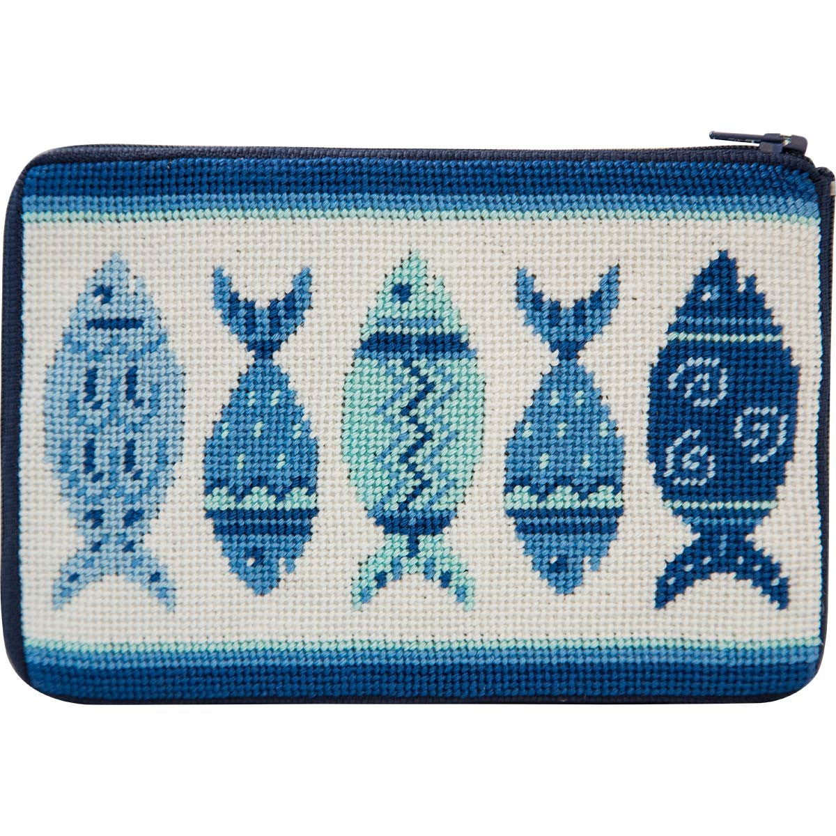 Stitch & Zip: Blue Fishes Purse