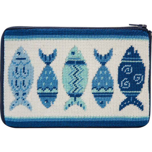 Stitch & Zip: Blue Fishes Purse