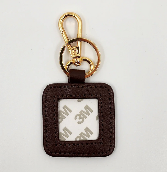Leather Key Fob: Brown with Gold Hardware