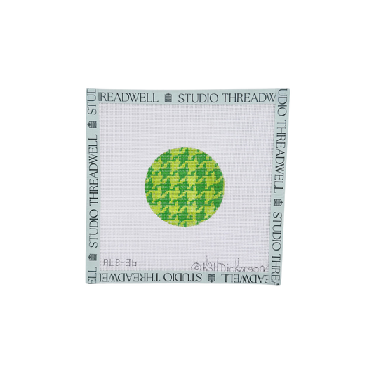 Green Houndstooth Round