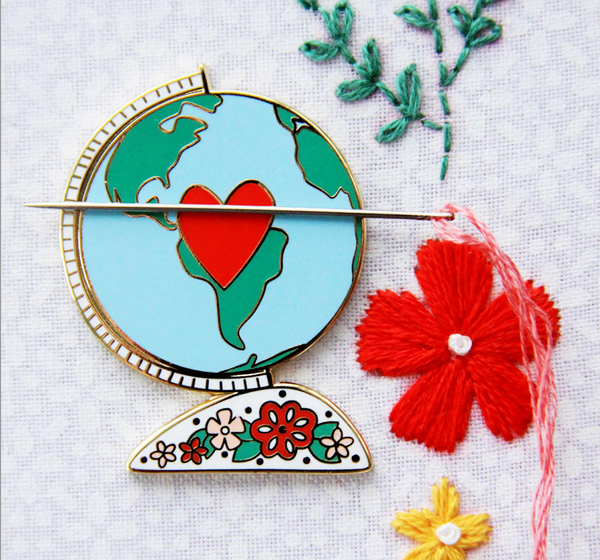 Vintage Globe Needle Minder