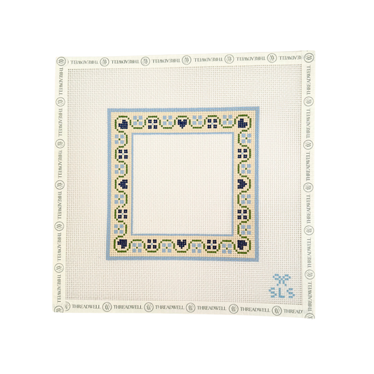 Frame-Love & Flowers, Blue on Natural